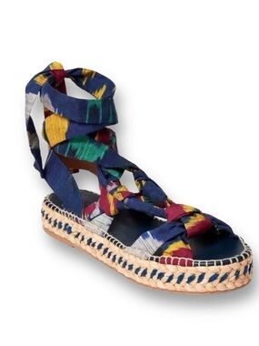 Ralph Lauren Collection Lilyann Ikat Print Sandals Espadrilles 37 US 7 NWOT